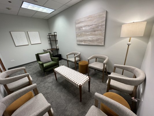 Group and family therapy room