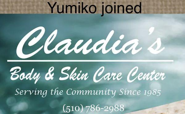 We're excited to announce that Yumiko, an experienced electrologist and esthetician, has joined the Claudia Skincare Center team.