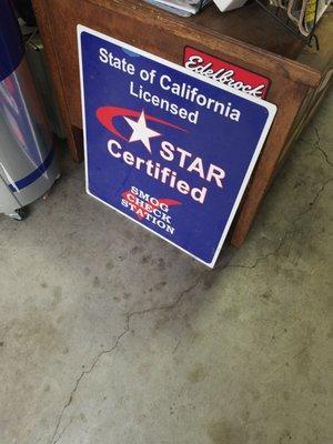 Good place to do smog check. Star certified. Quick serive, great price..