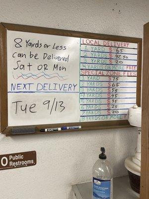 Delivery fees