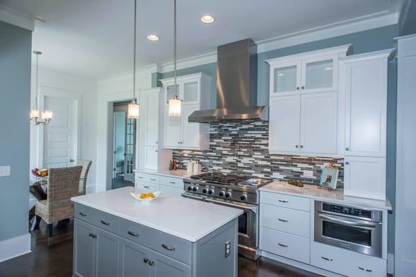 Kitchen Interior of Single-Family Residential Architecture (Lake House) in Watermark development in Mt. Pleasant, SC.