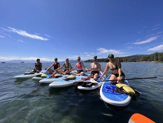 Seasonal SUP Yoga Classes on Lake Tahoe with Mountain Lotus Yoga!