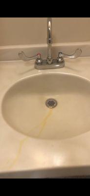 That's my MIL urine that was dumped in the sink and wasn't even cleaned off just left there overnight and WE HAD TO CLEAN IT.