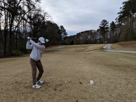 1st hole, white tees.