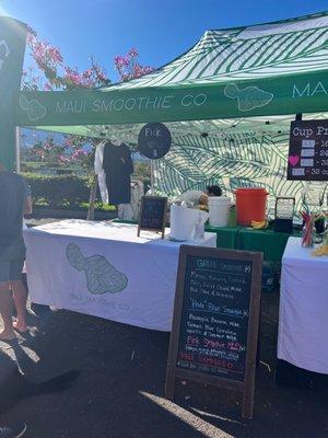 Maui Smoothie Co booth at the Upcountry Farmers Market