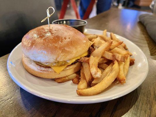 Kids' cheeseburger and fries