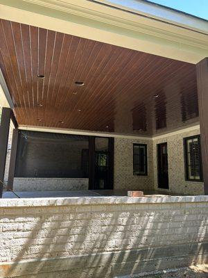 Exterior wood ceiling stain.