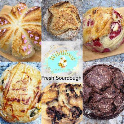 Flavored sourdough breads