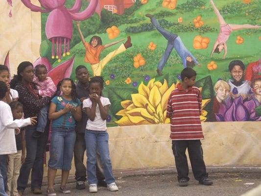 Quesada Gardens community gathering space mural