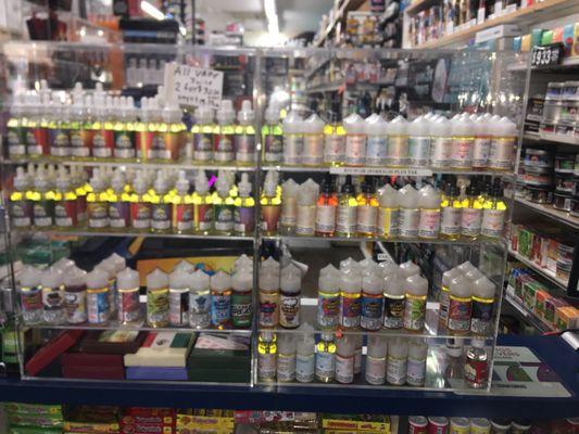 Vape juice and liquor selection