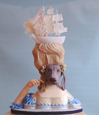 Flo the Weimaraner as Marie Antoinette A cake that could bite back : )