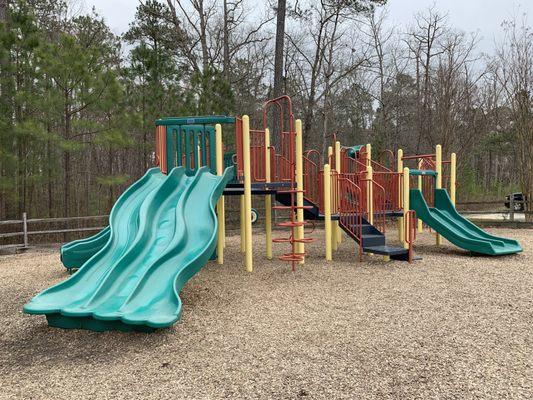 Jungle gym and slides