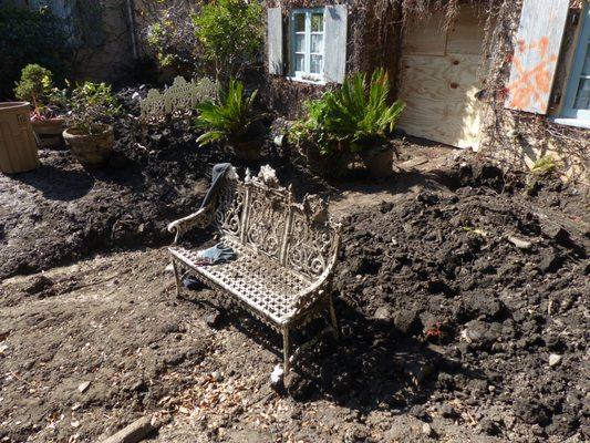 Three feet of mud in the courtyard.