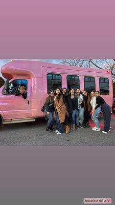 Rented a pink party bus!