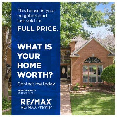 What is your home worth?  Contact me today!