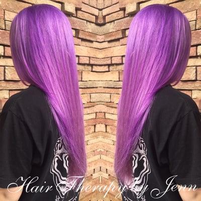 Took the pastel pink out of my client's previous hair, touch up the roots & refreshed that beautiful pastel purple!