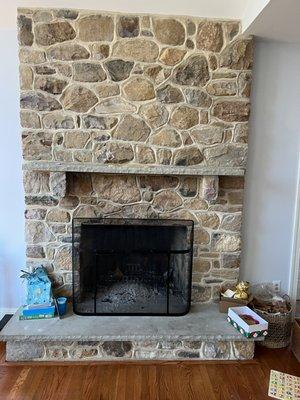 Hung tv and installed electrical in this fire place.