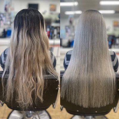 Shimmery silverlight revamped 'before & after'...