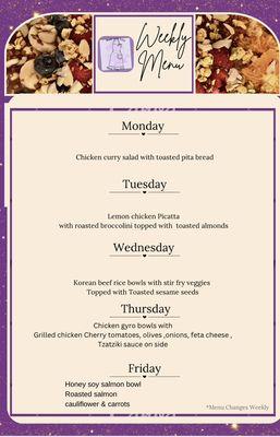 Weekly rotating menu