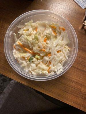 Nasty-ass, spoiled coleslaw