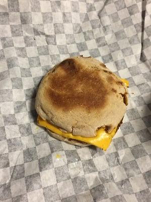 Sausage and cheese English muffin