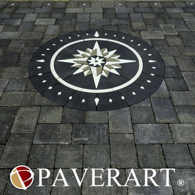 PAVERART's Top Selling Line of Custom Designed Inlays - Compass Rose Diamonds