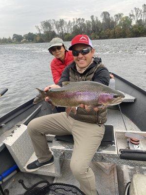 Big rainbow on the Sacramento River!