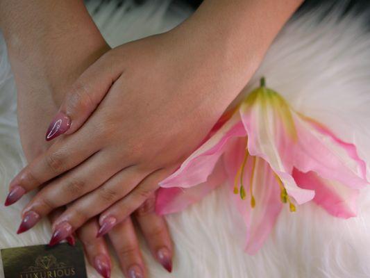 Short Red Tip Nails