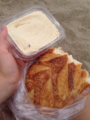 Italian bread with roasted garlic butter