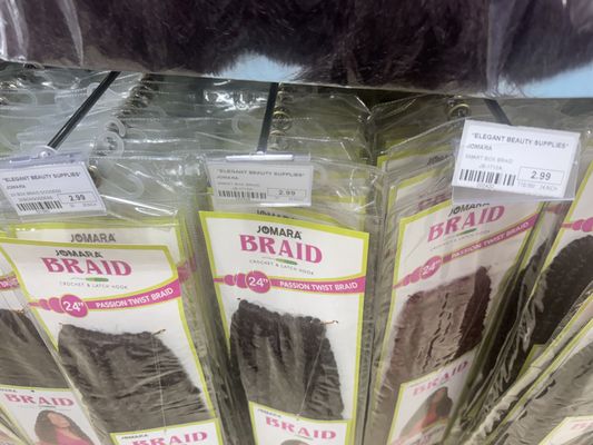 Prices for 24" packs of hair ($2.99 sale price is good)