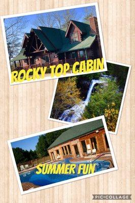 Summer Fun is at Rocky Top Cabin!  Book today at stayatfallcreekfalls.com #fallcreekfallscabins #fallcreekfalls