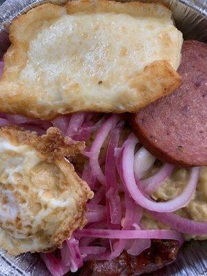 Mangu con Huevos, Queso and Salami