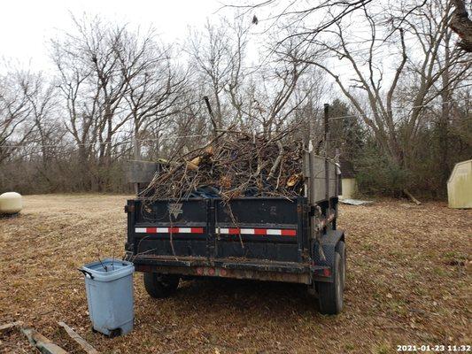 Brush pile loaded up