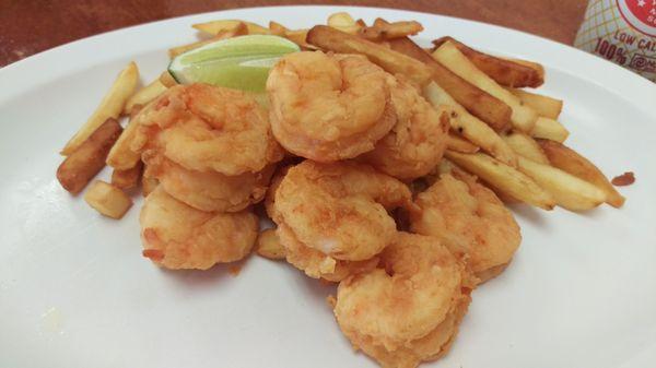 Lightly Breaded Fried Shrimp with Fries