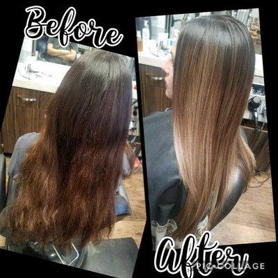 Brazilan Blowout paired with a Balayage