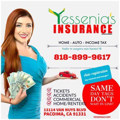 Get instant Auto registration & tags! Without the wait. Home & Auto Insurance all at once at reasonable prices. Call to compare!