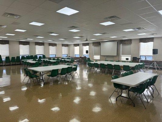 Fellowship Hall used for Bible Studies, church meals and Sunday morning Food & Fellowship