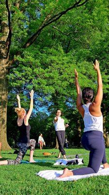 Yoga class in Central Park