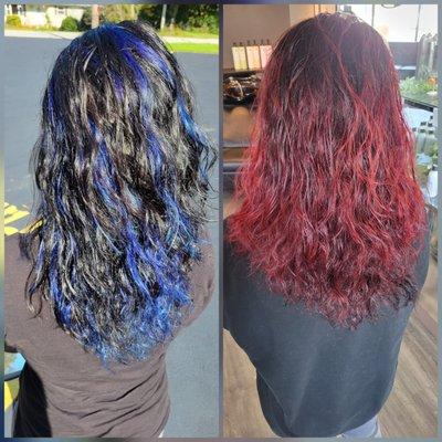 From blue to red!