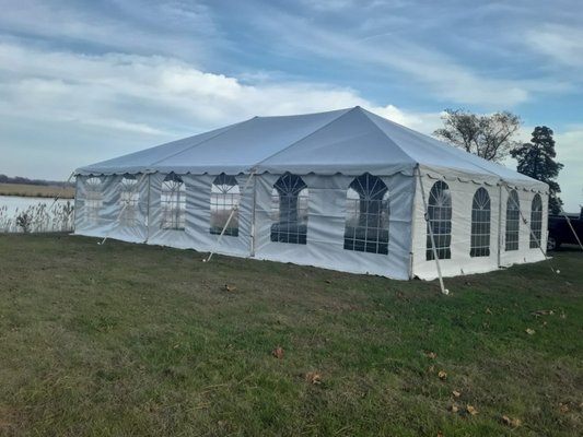 30 x 45 frame tent with sidewall