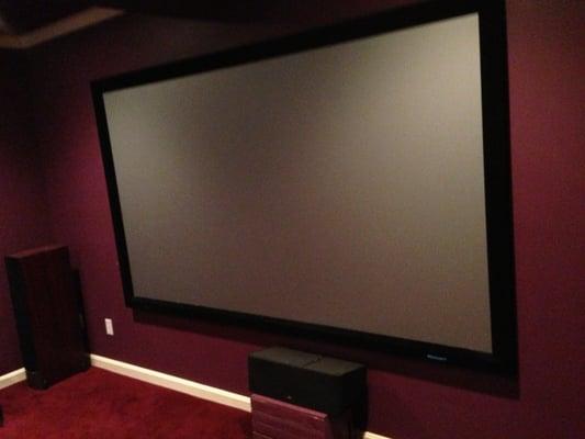 dedicated Home theater with 120" high contrast fixed screen