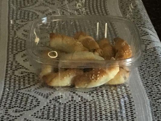 Beautiful Armenian cookies filled with dates and nuts and topped off with sesame seeds