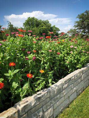 Raised garden beds behind the Tepee guesthouse at The Inn at Indian Creek in Burton and near Round Top, Texas.