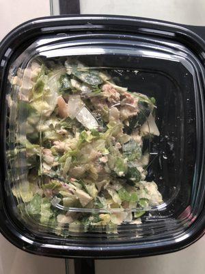 The server today put as little of the toppings as he could on the salad, even when we asked him to put more.