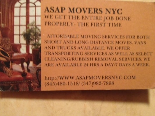 Asap Movers Nyc