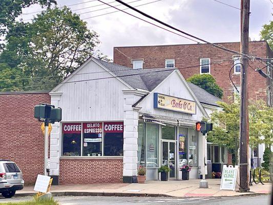 The bookstore -legal grounds coffee shop is inside