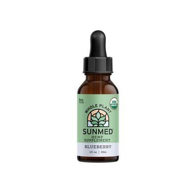 Whole Plant Hemp Supplement (oil tincture) - Full Spectrum - 250mg CBD, 30 doses. Blueberry flavor. USDA Certified 100% organic.