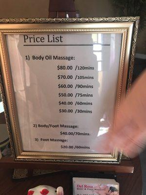 Price list