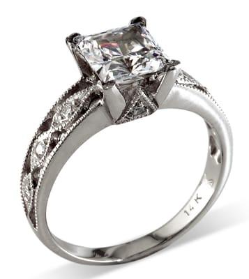 Princess Cut diamond engagement ring by Karina Mattei.