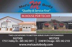 Mel's auto body does amazing work, and has two great locations for your convenience, and does amazing work!